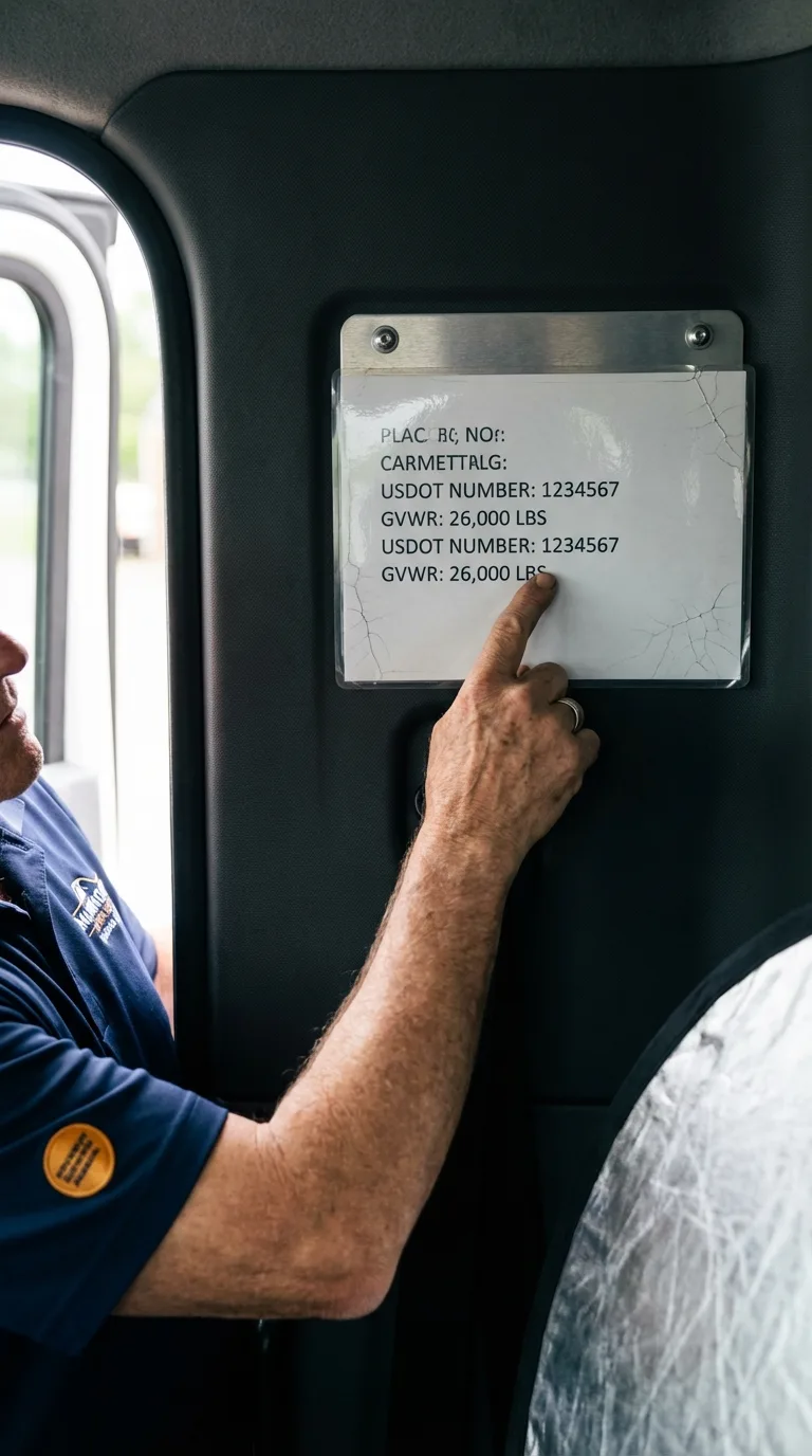 USDOT licensing placard verification in Saranac Lake